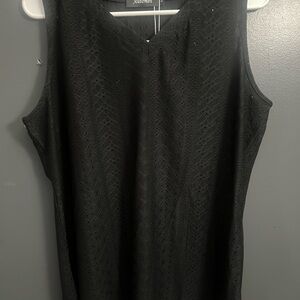 Black Sleeveless Textured Dress